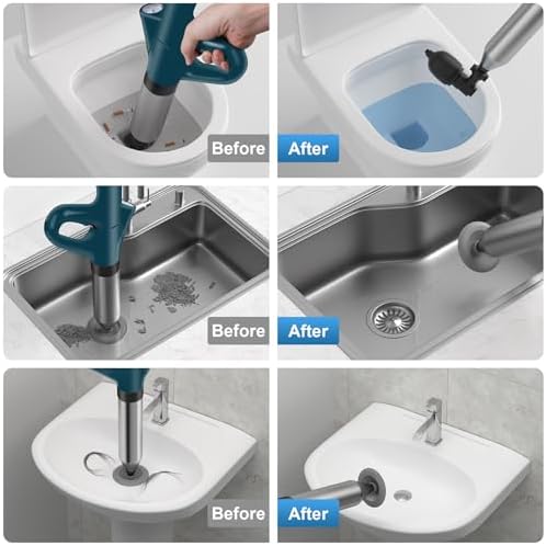 Heavy Duty Toilet Plunger with Visual Gauge