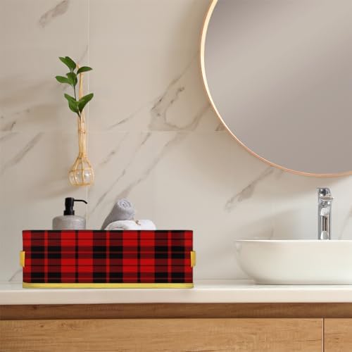 Red And Black Checkered Foldable Storage Baskets 2-Pack 1
