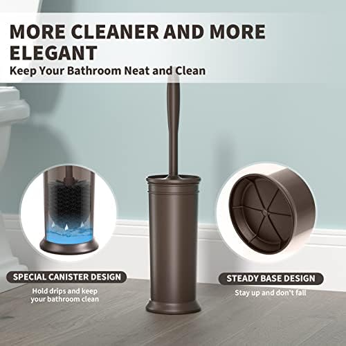 Uptronic Toilet Brush and Holder 2 Pack - Durable Deep Cleaning