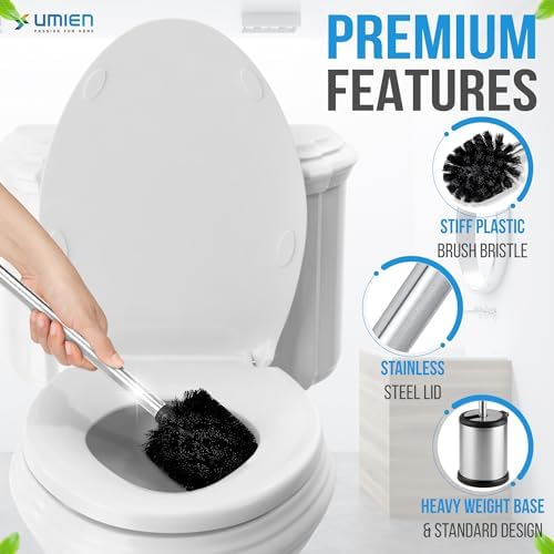 UMIEN Toilet Brush with Lid and Canister