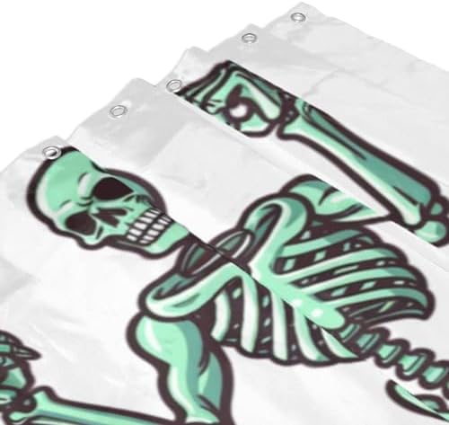 Battle Skeleton Waterproof Shower Curtain Set with 12 Hooks 72x72in