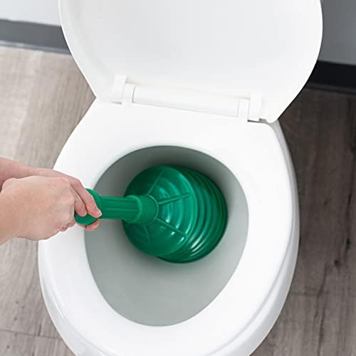 JS Jackson Supplies Green Bellows Toilet Plunger with Black Drip Tray