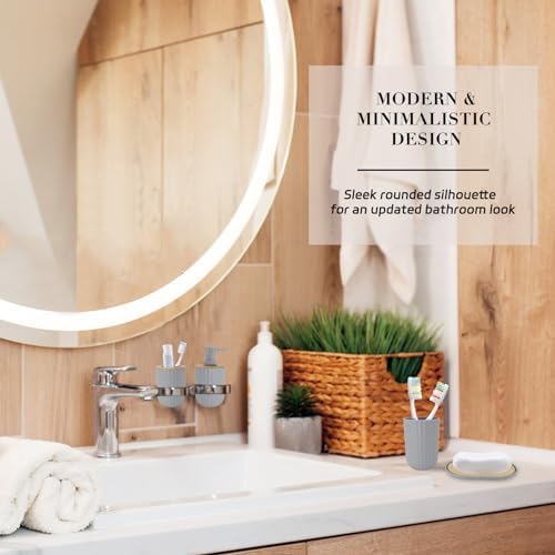 FooGuila 5Pcs Grey Bathroom Accessory Set