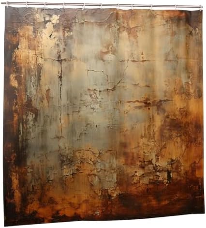 TIYAANDSY Abstract Design Waterproof Shower Curtain Set 72x72in