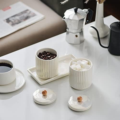 Redelaenor Ceramic Canister Set with Vanity Tray 1