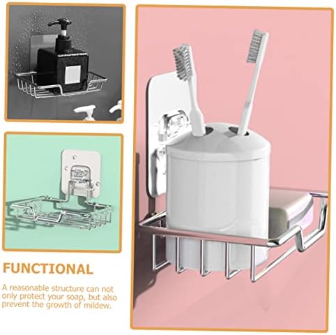 Amosfun Wall-Mounted Soap Dish No-Drill Design
