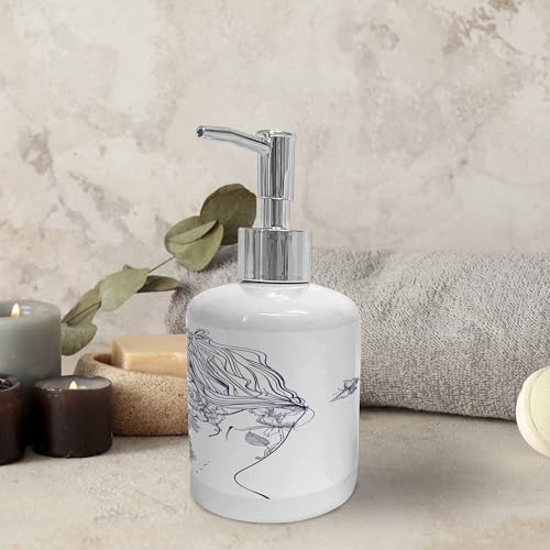 Ambesonne Bathroom Soap Toothbrush Holder Set Purple White