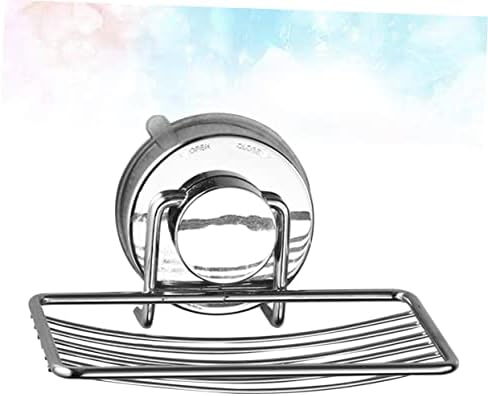 ABOOFAN Silver Soap Dish with Suction Cup Drain Rack