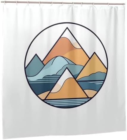 TIYAANDSY Cartoon Mountain Shower Curtain Set