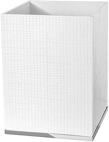 Estella Small White Bathroom Trash Can - Decorative Durable