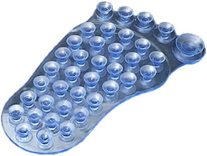 Qtqgoitem Foot Shape Suction Cup Bathtub Blue