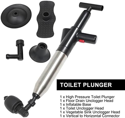 DOITOOL High Pressure Air Drain Plunger Set for Toilets and Sinks