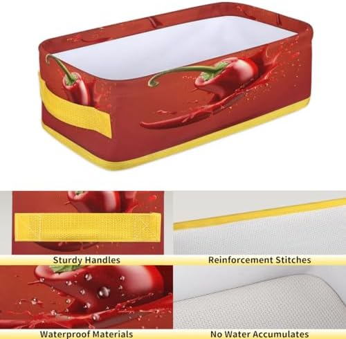 Tablerazzi Red Chilli Pepper Toilet Paper Basket with Handle