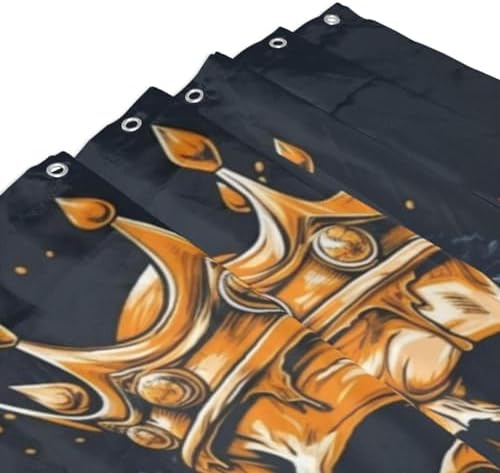 Golden Skull King Shower Curtain Set 72x72in