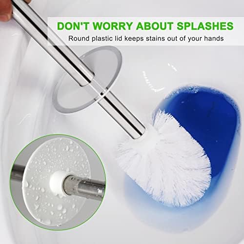 Compact Toilet Brush with Holder and Drip-Proof Design