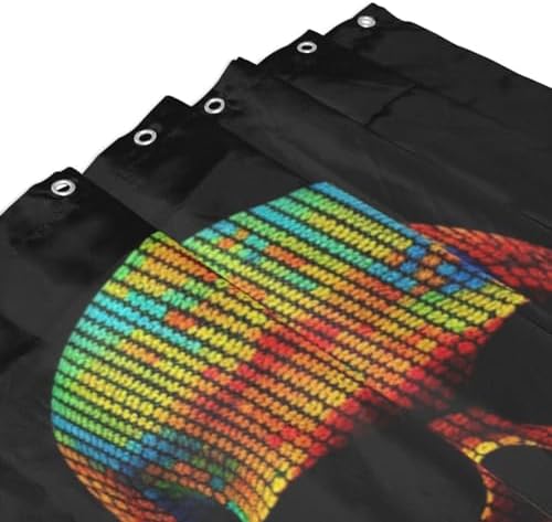 Sunglasses Skull Shower Curtain Set with 12 Hooks