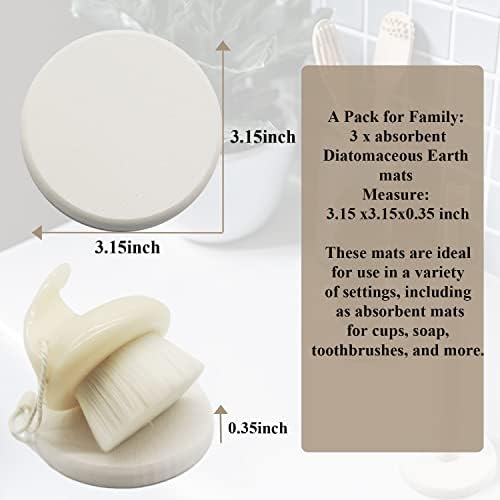 Mucco Water Absorbing Stone Tray for Sink 3-Pack