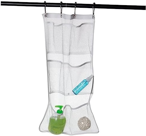 Vaguelly Hanging Mesh Shower Organizer Bag White