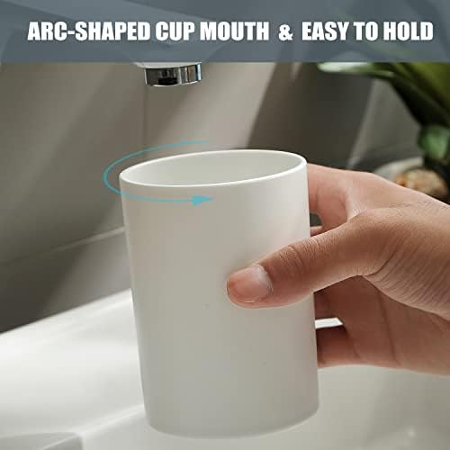 DeTii 105oz Reusable Bathroom Tumbler Cup 2PCS White