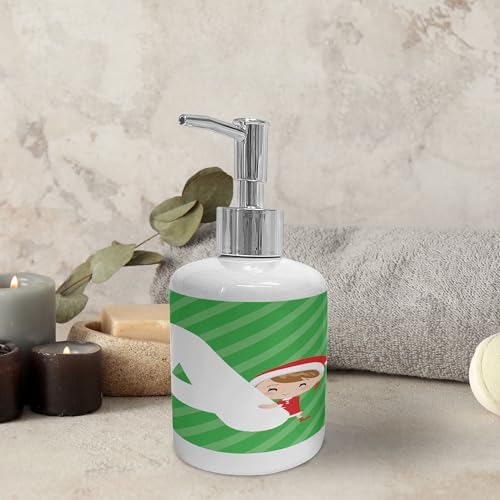 Ambesonne Christmas Alphabet Soap Dispenser Toothbrush Holder Set