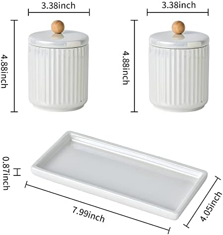Redelaenor Ceramic Canister Set with Vanity Tray 1