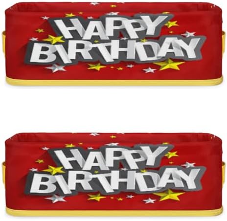 Vomwwlix Red Happy Birthday Toilet Paper Basket Decor 1