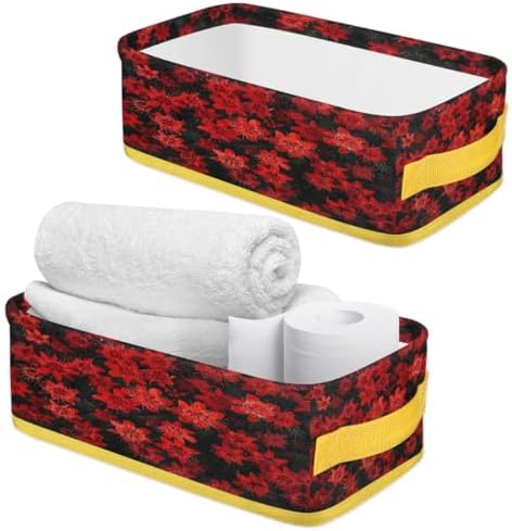 Flower Red Toilet Paper Baskets for Bathroom Storage