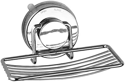 ABOOFAN Silver Soap Dish with Suction Cup Drain Rack