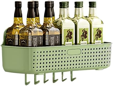 Bathroom Shelves with 6 Hooks No Drilling Organizer 1