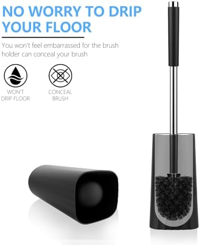 SetSail Compact Toilet Brush with Stainless Steel Handle and Drip-Proof Holder 1