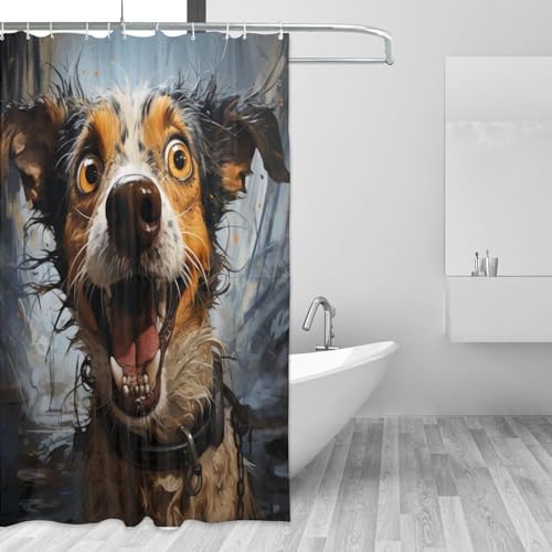 Cute Animal Hippie Boho Shower Curtain Set with 12 Hooks 72x72in