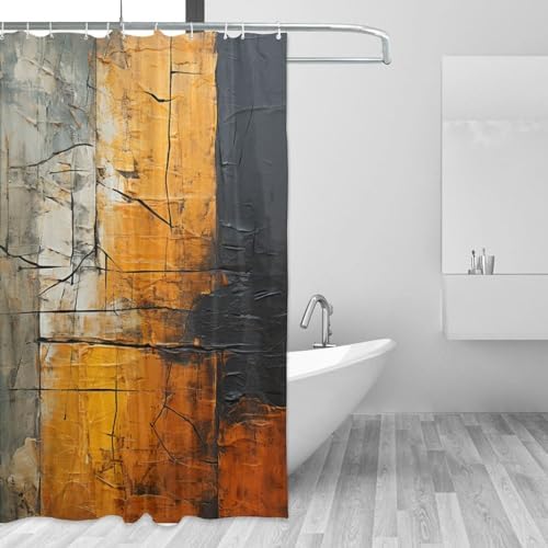 Modern Waterproof Abstract Shower Curtain Set