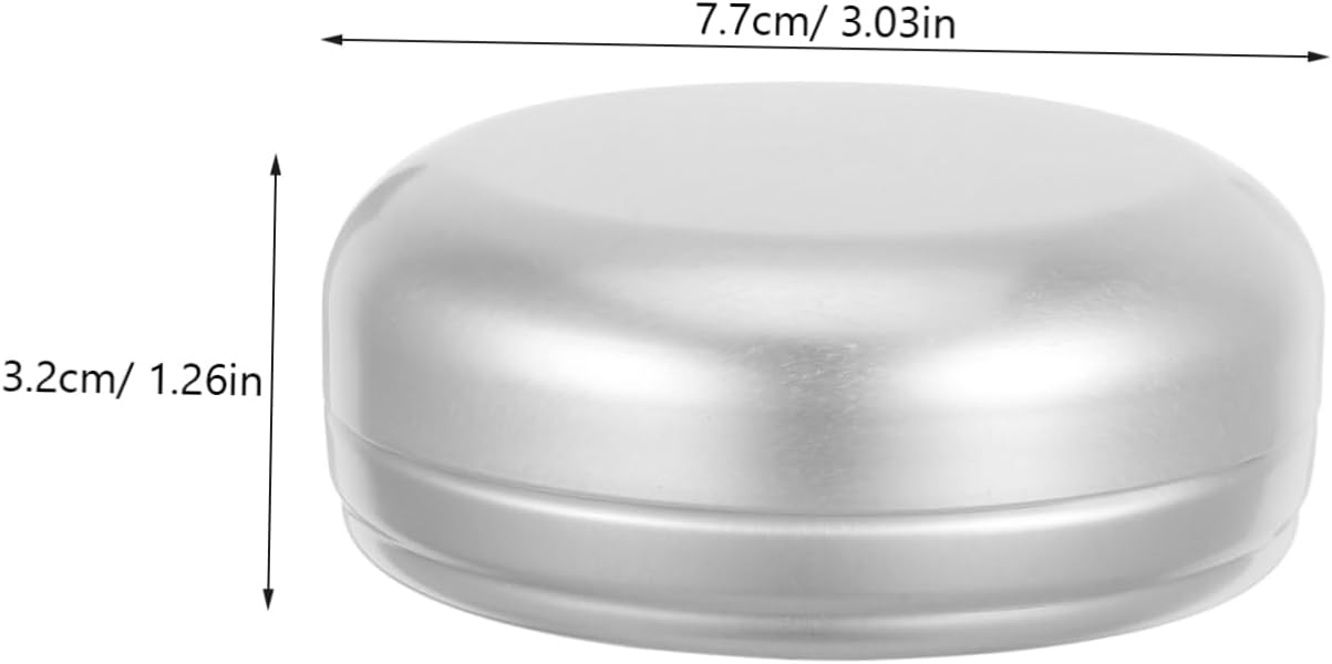 PRETYZOOM 2pcs Round Aluminum Soap Dish with Leak-Proof Lid