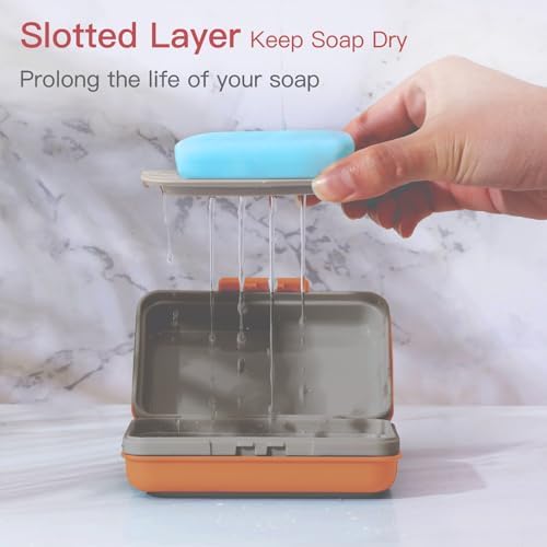 Quatish Bar Soap Holder 1 Pack Leakproof Travel Case