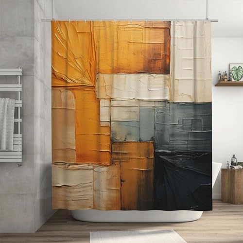 TIYAANDSY Abstract Boho Shower Curtain Set 1