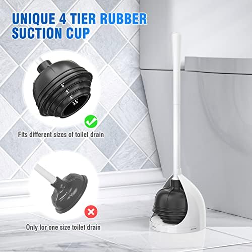 UPTRONIC 3 Pack Toilet Plunger with Holder 1