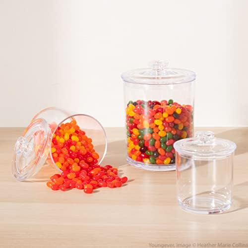 Youngever 2 Pack 15 Ounce Clear Plastic Apothecary Jars