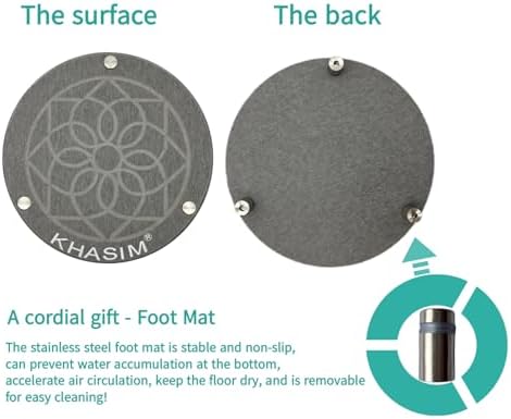 KHASIM Plunger Mat Tray - 7 Gray Drying Mat for Toilet Plunger
