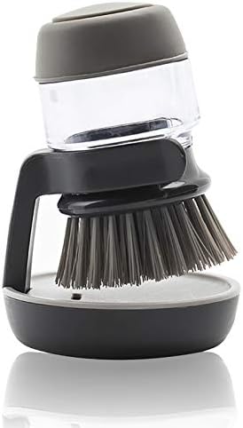 JISSBON Upgraded Palm Brush Kitchen Soap Dispensing Brush with Storage Stand