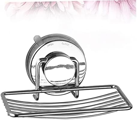 Alipis Silver Suction Cup Soap Dish Drain Rack
