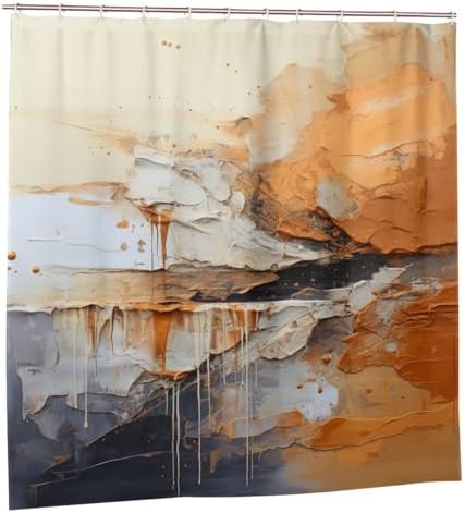 TIYAANDSY Oil Painting Abstract Shower Curtain Set