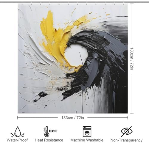 TIYAANDSY Abstract Shower Curtain Set 72x72in with 12 Hooks