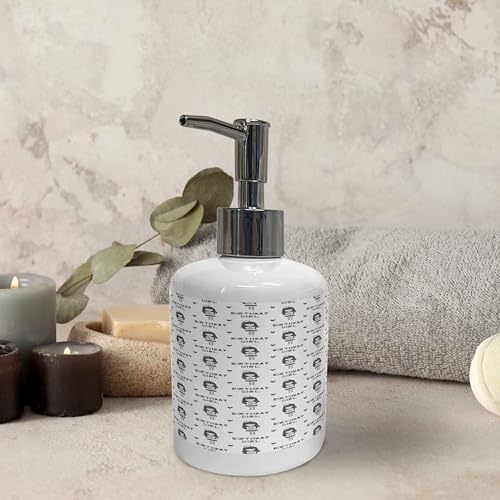 Ambesonne Birthday Soap Dispenser Toothbrush Holder Set Scandinavian Style 2 Pcs