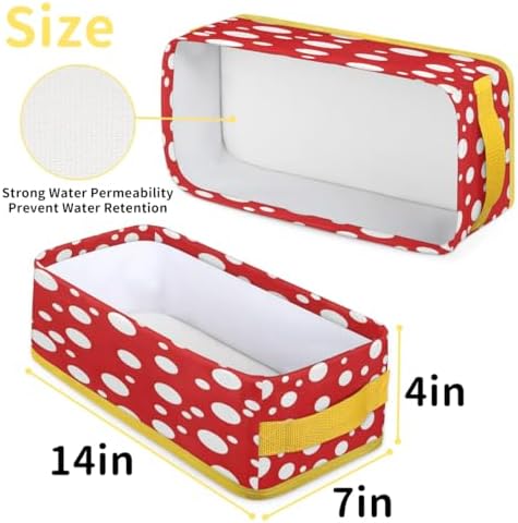 White Polka Dots Bathroom Storage Baskets with Handles