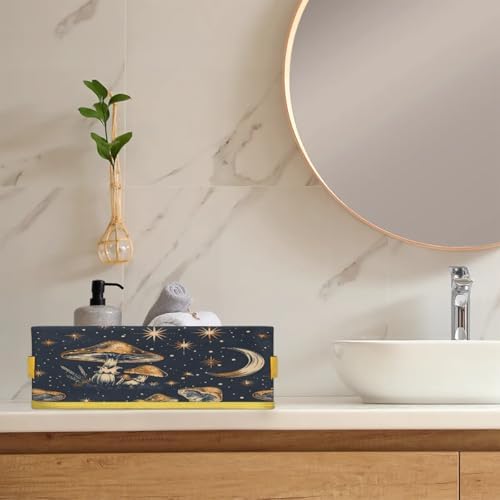 Snatocys Mushroom Moon Toilet Paper Basket with Handles