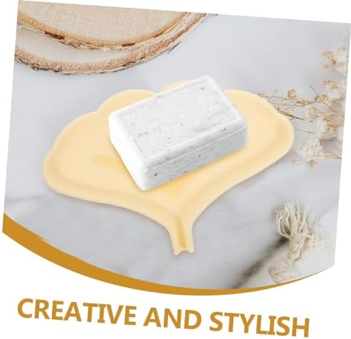 Amosfun Ginkgo Leaf Silicone Soap Dish
