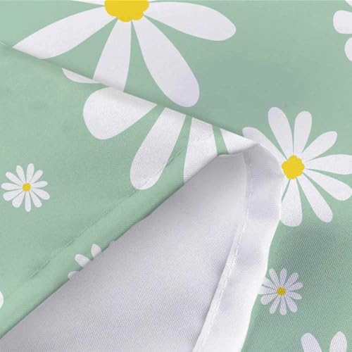 Green Daisy Floral Shower Curtain Set