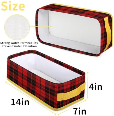 Red And Black Checkered Foldable Storage Baskets 2-Pack 1