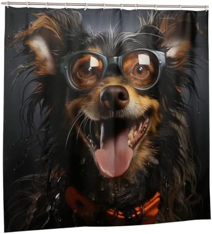 Cute Animal Funny Hippie Boho Shower Curtain Set with 12 Hooks 72x72in