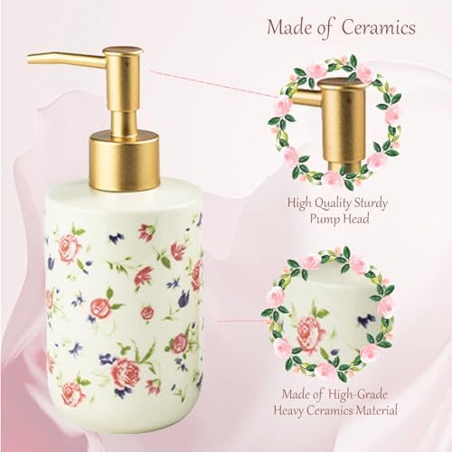WREWING Rose White Ceramic Bathroom Accessory Set 3PCS